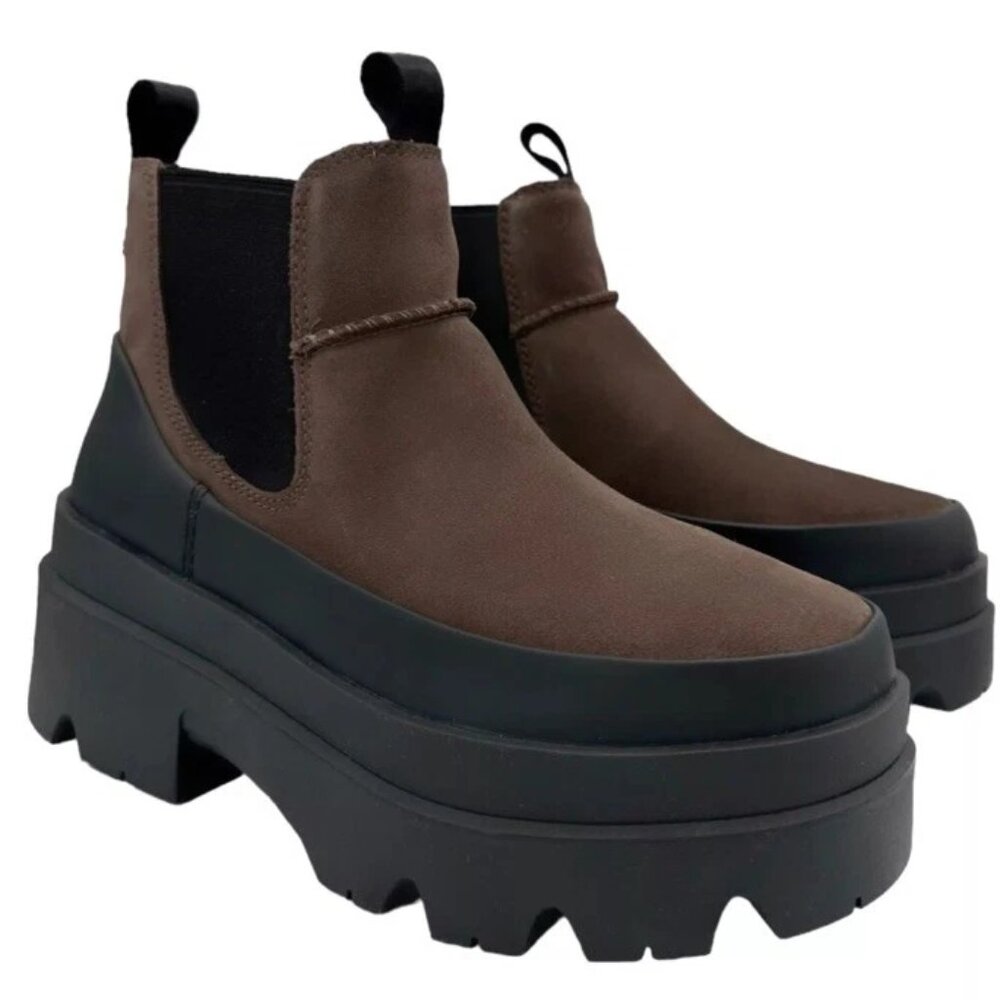 UGG BRISBANE CHELSEA BURNT SEDAR SUEDE WOMEN'S BOOTS US SIZE 9 Dark Brown - Picture 6 of 6